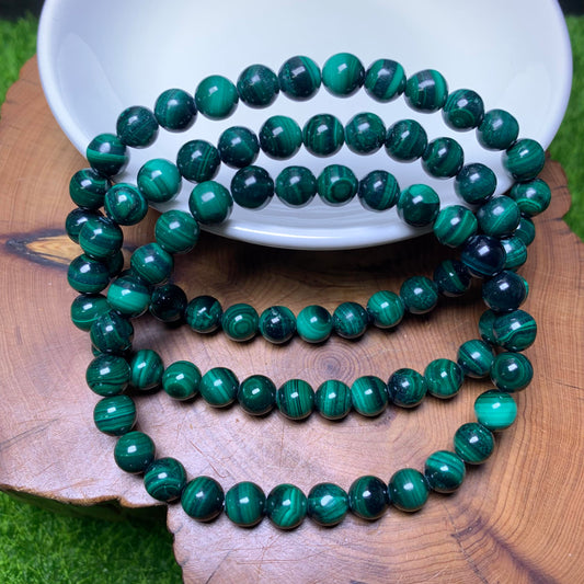 Malachite（With natural crackles) bracelet 6mm 1pc（SL4）