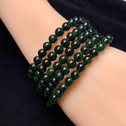 Green Sandstone（man-made) bracelet 6mm 1pc (SL23)