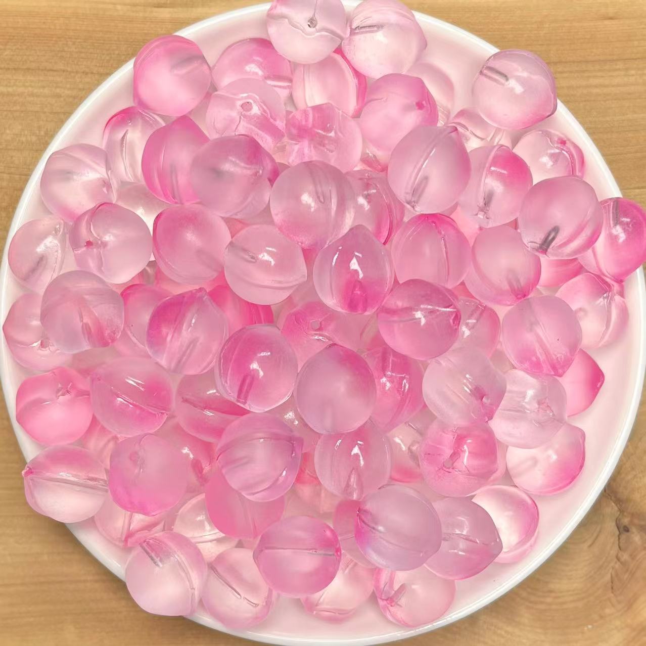 DIY Glass Peach pendant accessories 100pcs