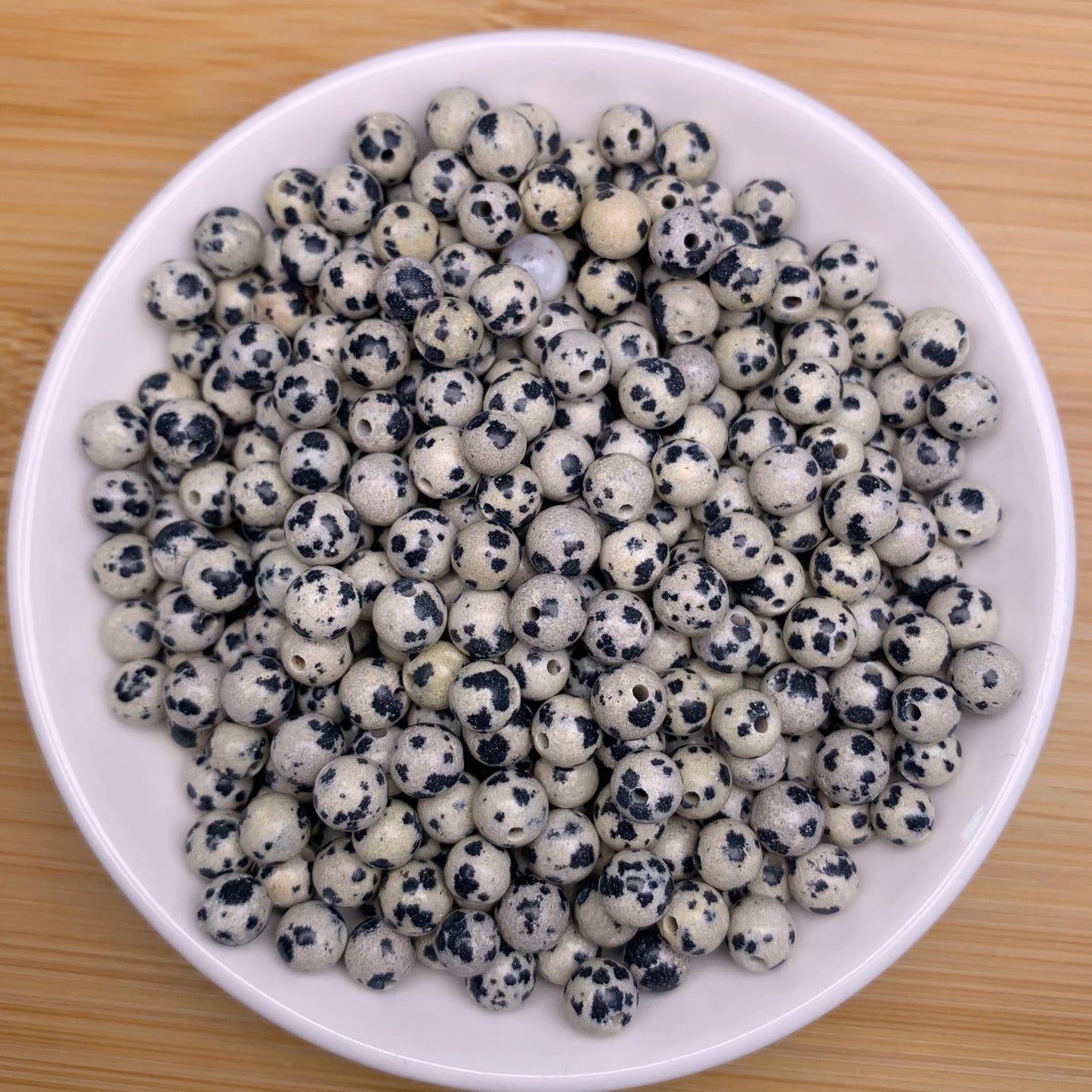 Dalmatian Jasper BUY 1 GET 1 FREE bead 168pcs_ 6mm 1 bowl（BOGO82）