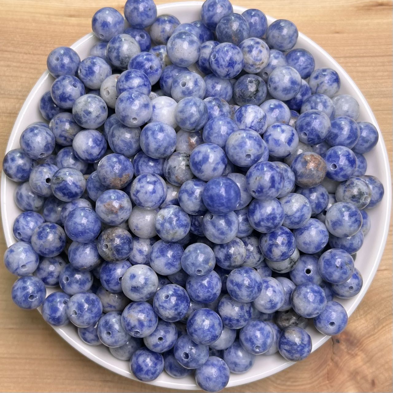 Blue Dots Jasper BUY 1 GET 1 FREE bead 132pcs_ 8mm 1 bowl（BOGO9）