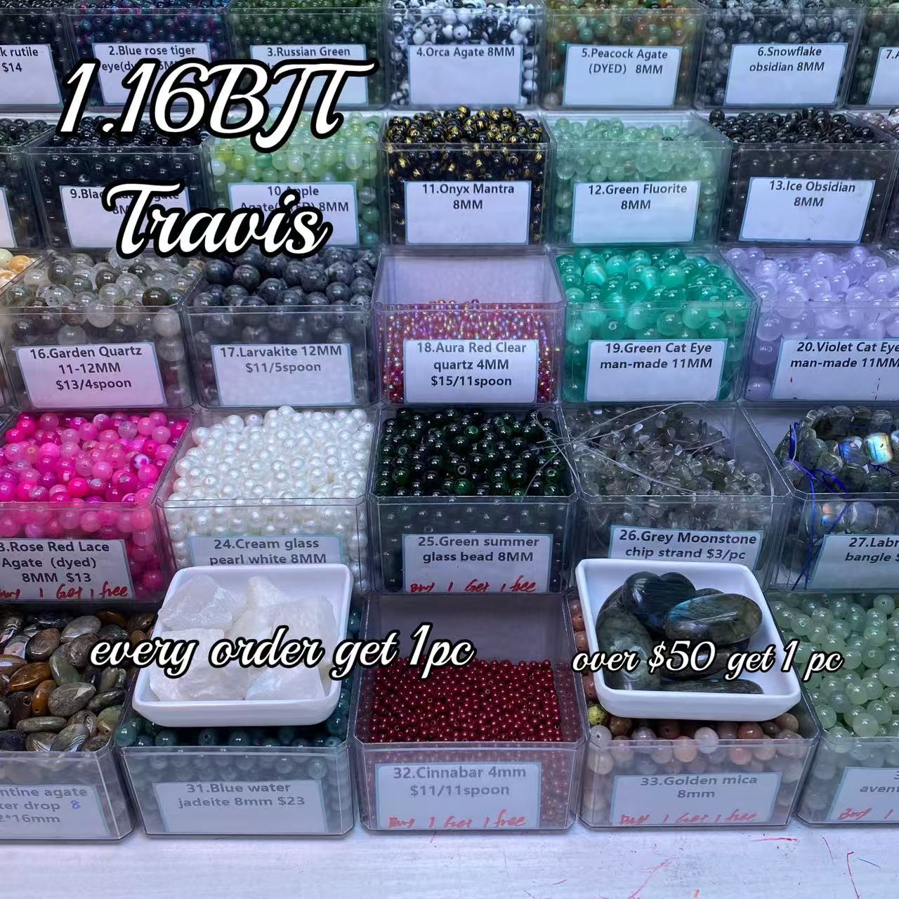 One bowl crystal bead- travis00-can make 6pcs bracelets 1.16