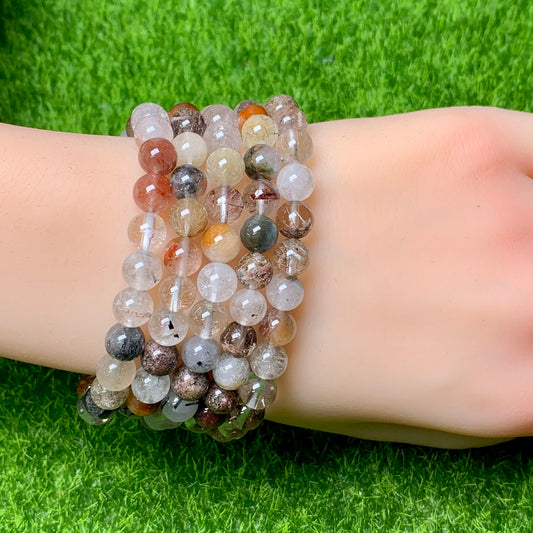 Rutile Symbiosis Garden Quartz bracelet 7mm 1pc(SL189)