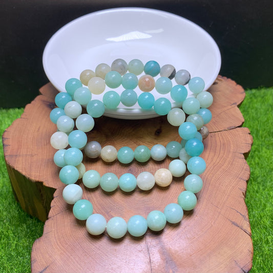 Rainbow Amazonite bracelet 8mm 1pc（ wax coated）(SL887)