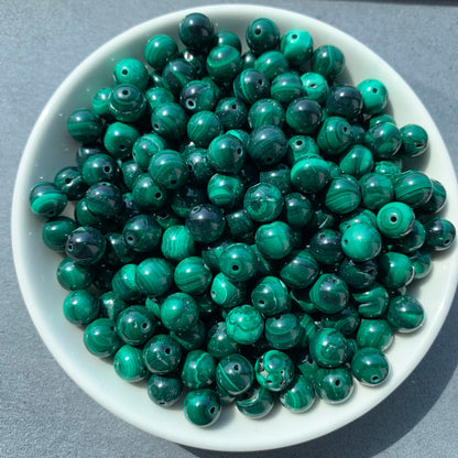 Malachite (With natural crackles)bead 132pcs_ 8mm/1 bowl   24$(VIP87)