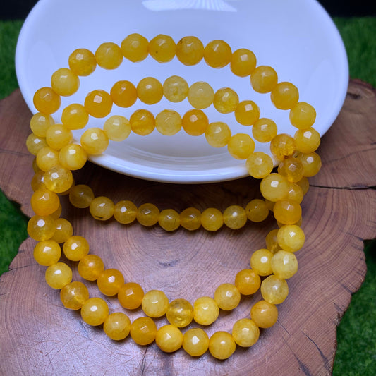 Lemon Chalcedony Facet(dyed) bracelet 6mm 1pc (SL67)