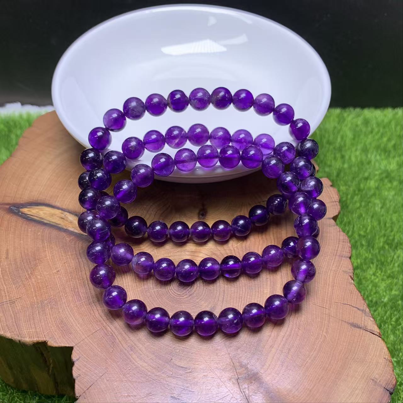 Amethyst bracelet 7mm 1pc (SL888)