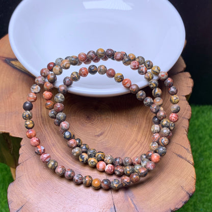 Leopard Jasper 3circle bracelet 4mm 1pc (SL752)