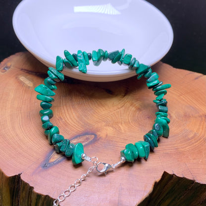 Malachite  chip bracelet 1pc (SL824)