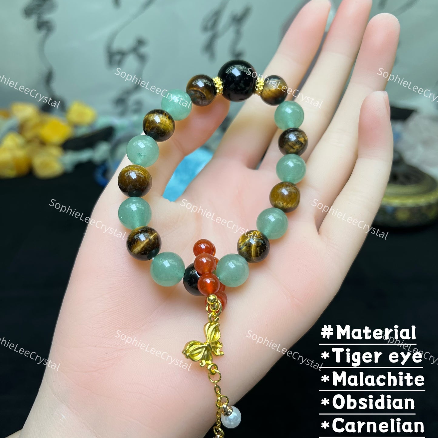 Money Attraction Bracelet with Tiger Eye 10mm Potential Bracelet Power Crystal Bracelet