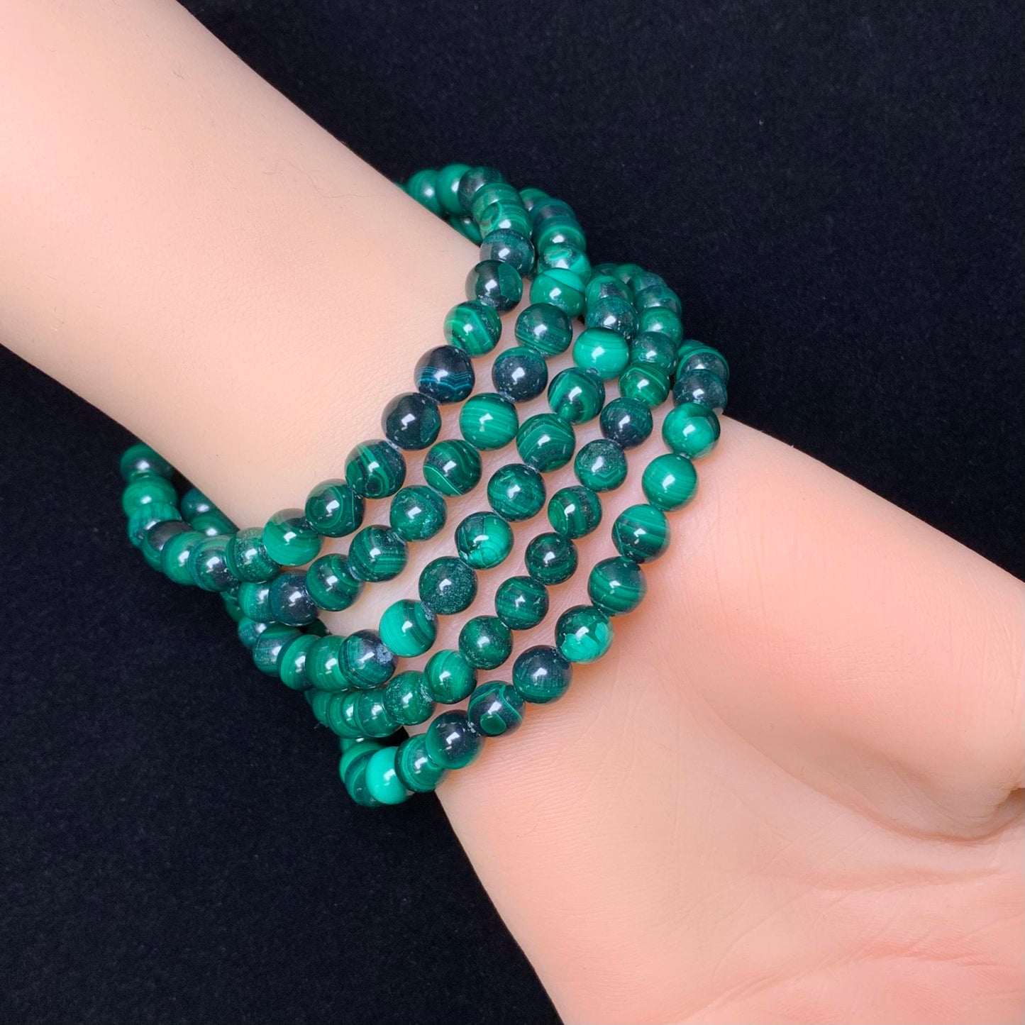 Malachite（With natural crackles) bracelet 6mm 1pc（SL4）