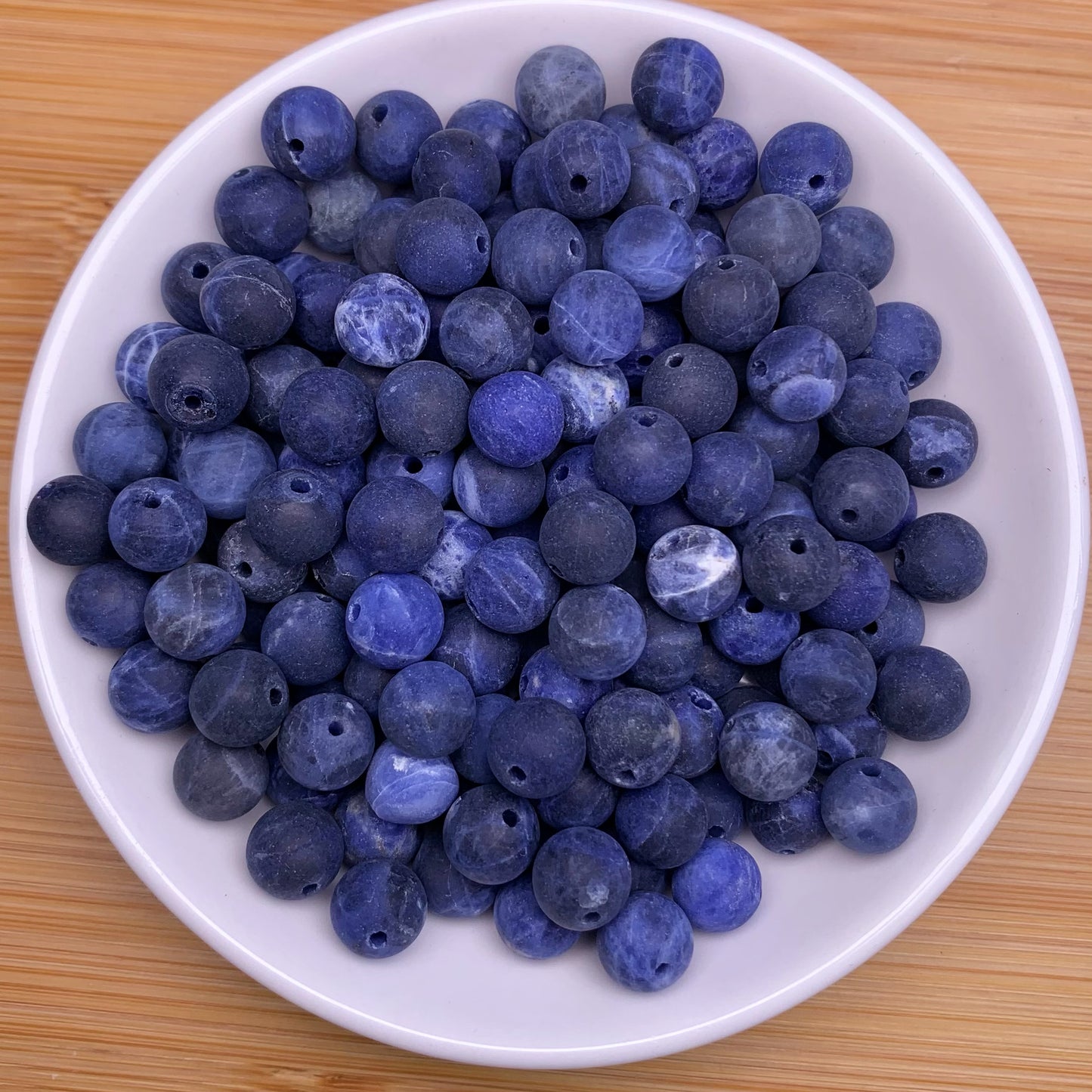 Matt sodalite bead 132pcs_ 1 bowl 8mm(JAS24)