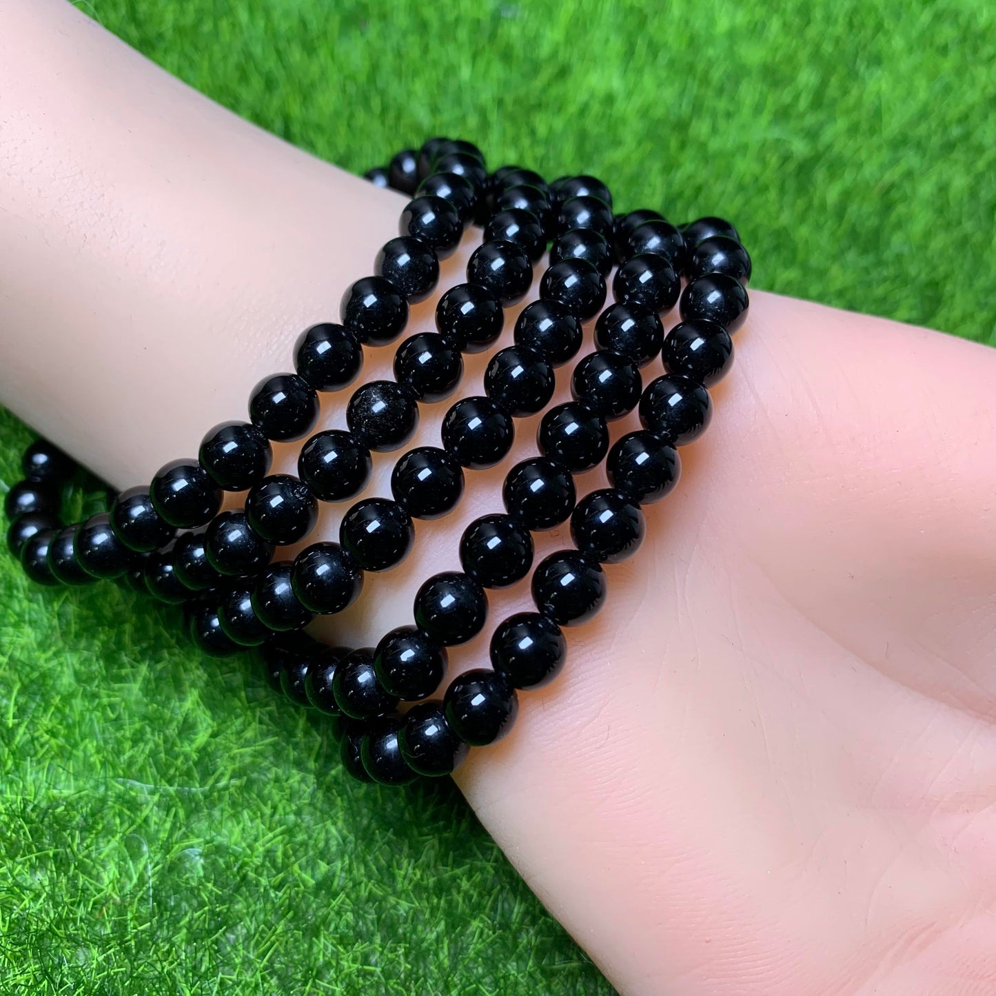 Black obsidian bracelet 6mm 1pc(SL2)