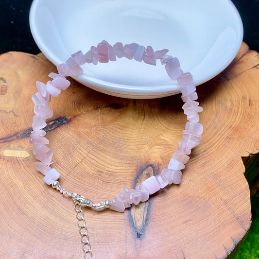 Pink purple cat eye(man-made) chip bracelet 1pc(SL877)