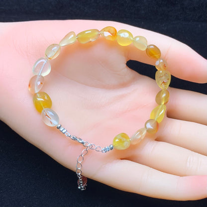 Yellow Agate (dyed) freeform  bracelet 1pc (SL826)