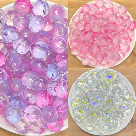 DIY Glass Peach pendant accessories 100pcs