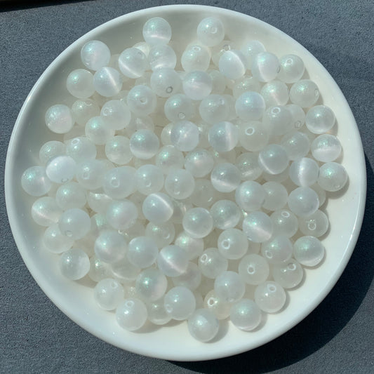 Pearlescent White Selenite  bead 132pcs _8mm/1bowl  23$(VIP101)