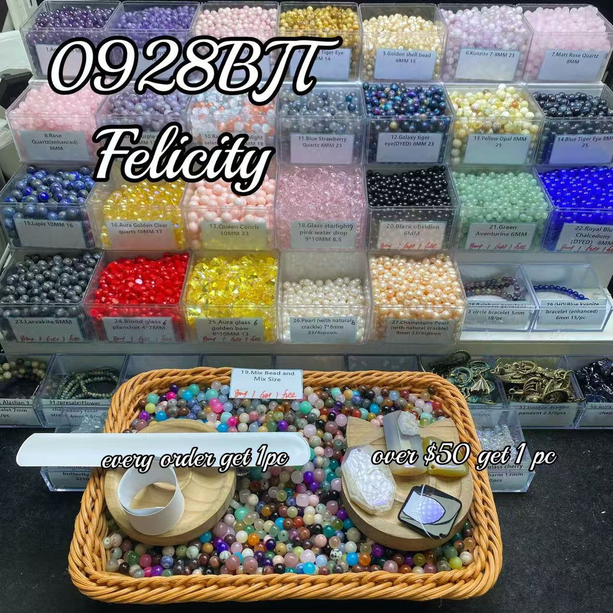 One bowl crystal bead- Felicity-can make 6pcs bracelets 9.28