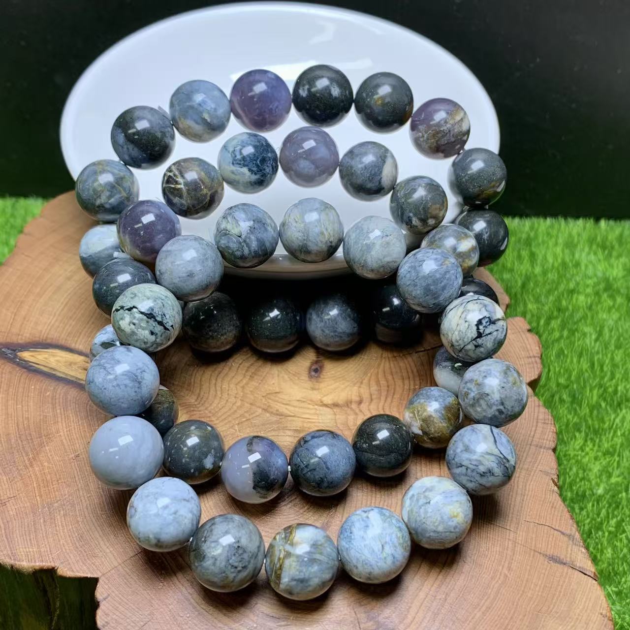 Galaxy Agate（blue opal symbiosis）bracelet 1pc （12mm-19mm）