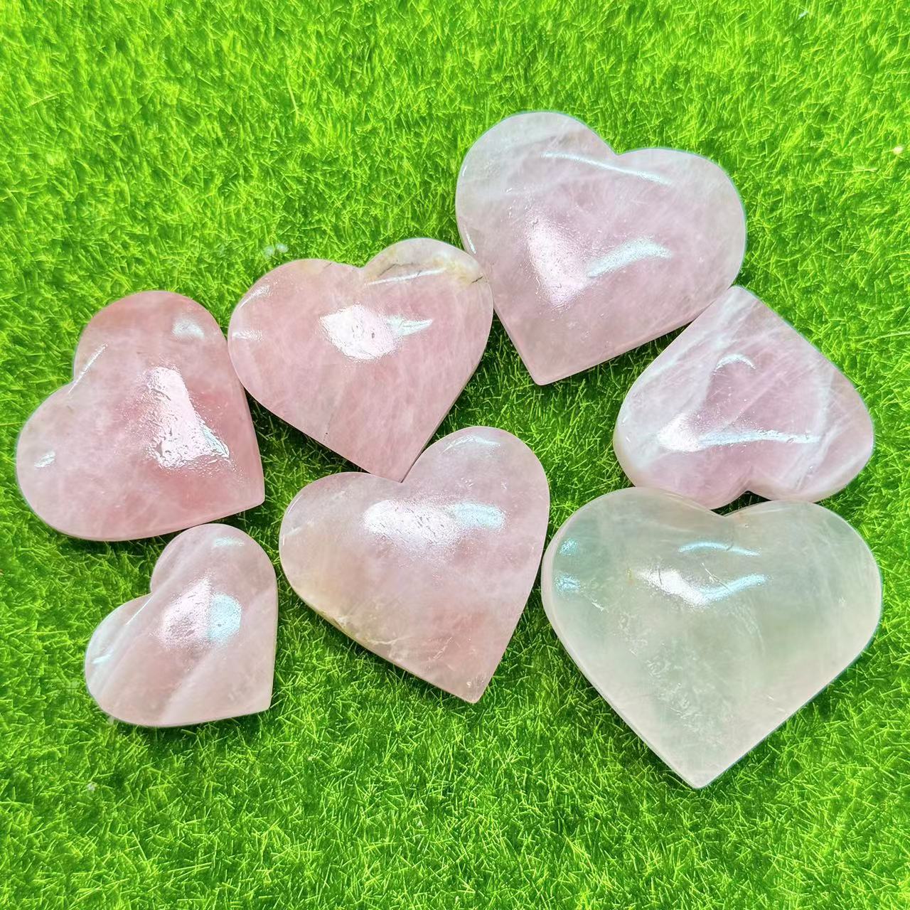 Rose Quartz heart palm 270g（5-8pcs）