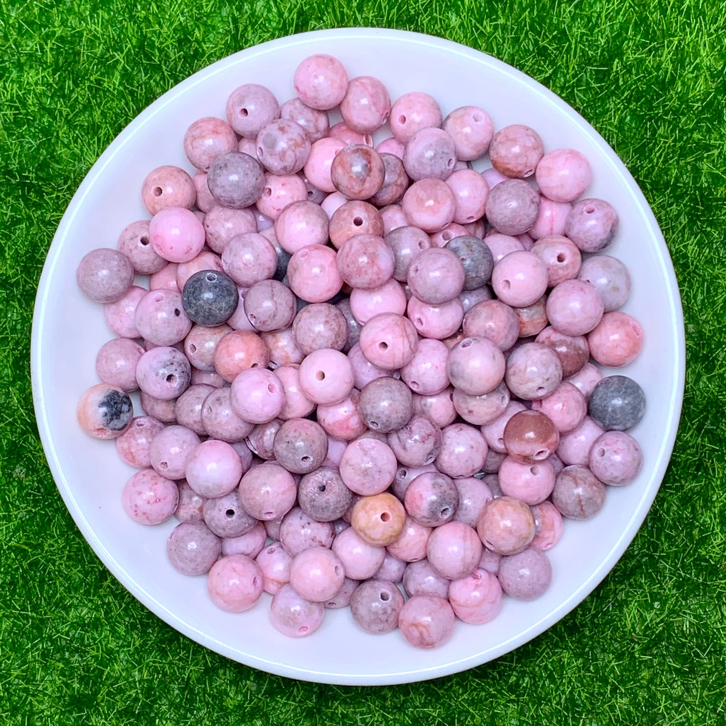 Pink Zebra Jasper BUY 1 GET 1 FREE bead 132pcs_ 8mm 1 bowl（BOGO25）