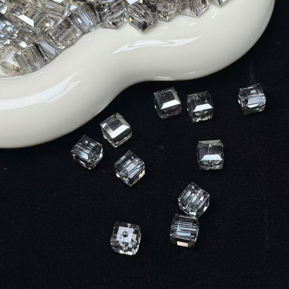 Grey Cube Glass Beads 7mm (GL 4)