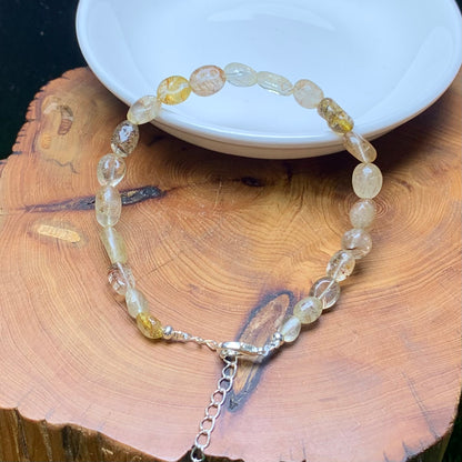 Copper rutile freeform bracelet 1pc(SL855)