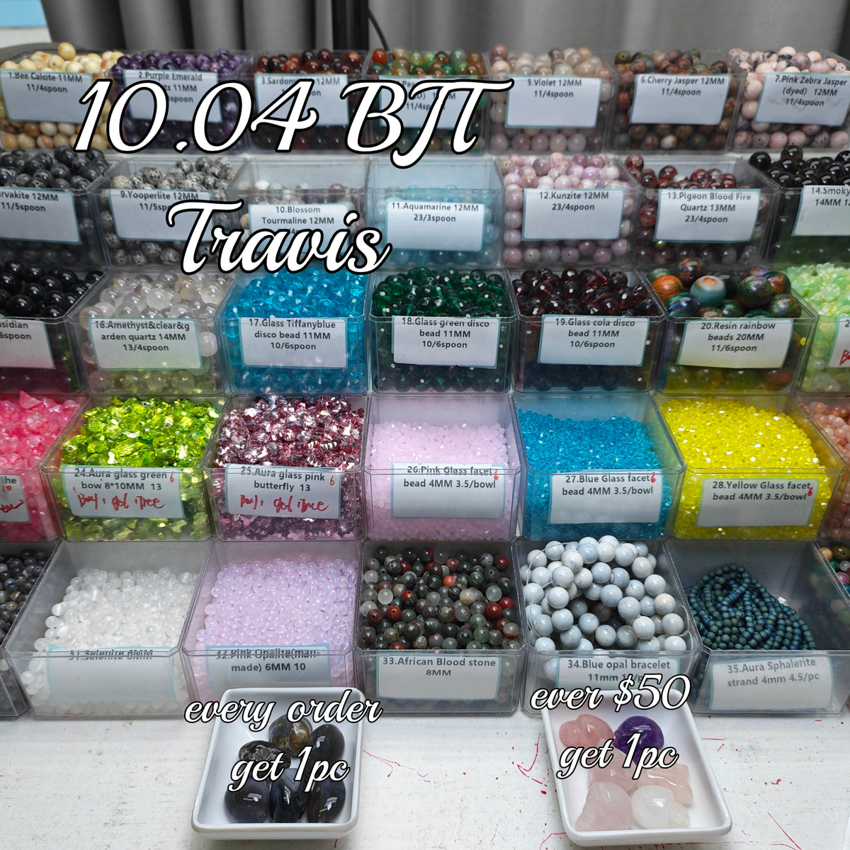 One bowl crystal bead- travis00-can make 6pcs bracelets 10.4