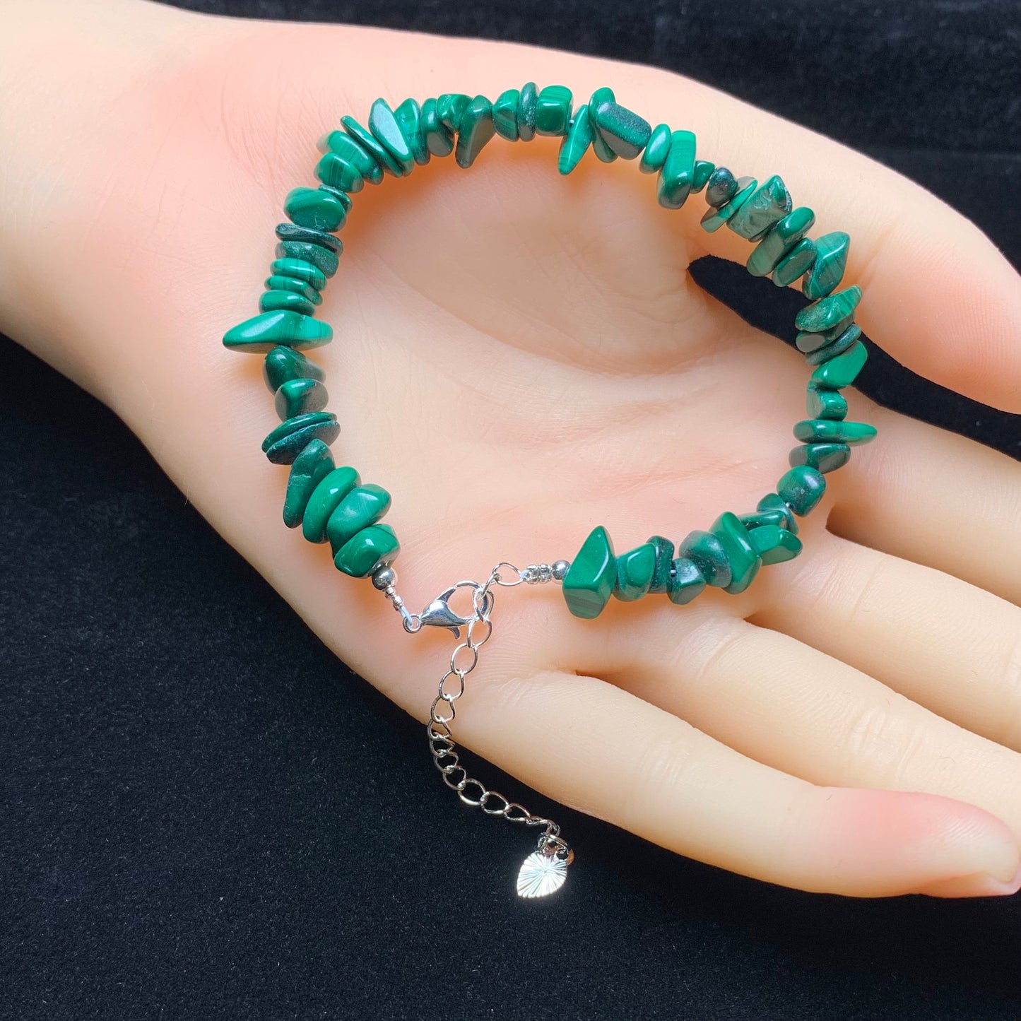 Malachite  chip bracelet 1pc (SL824)