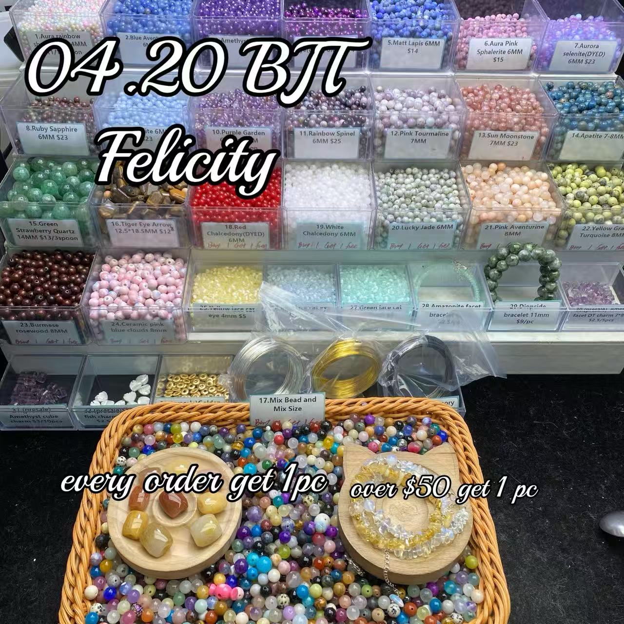 One bowl crystal bead- Felicity01-can make 6pcs bracelets 4.20
