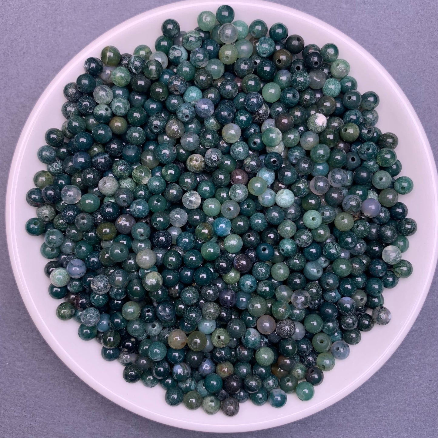 Moss agate bead 320pcs 1 bowl 4mm (Mini7)