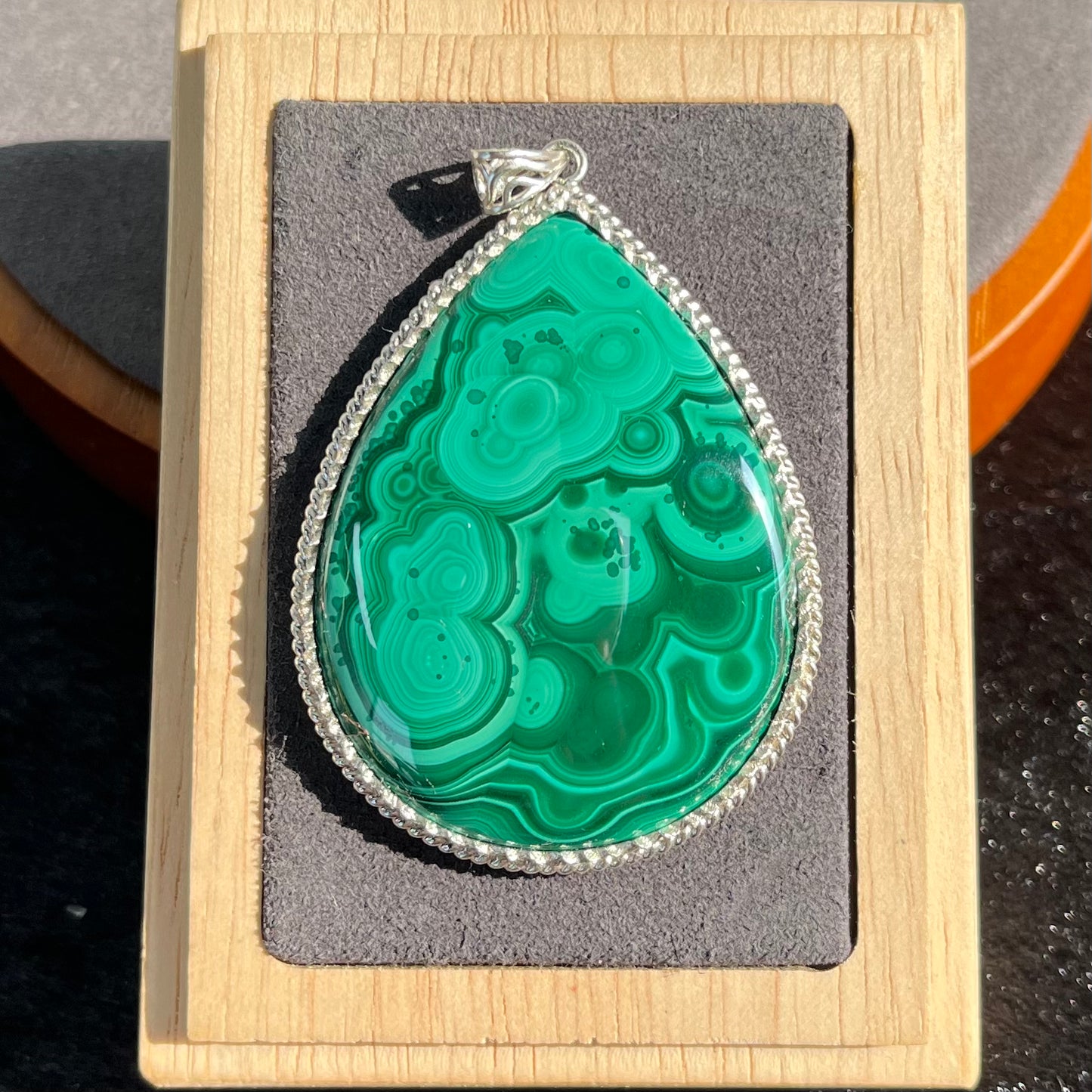 S925 Malachite Sterling Silver pendant