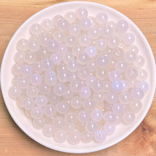 White Agate bead 132pcs_ 1 bowl 8mm(AGA21)