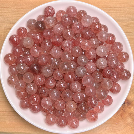 Strawberry Quartz bead 132pcs_ 1 bowl 8mm(NAT11)