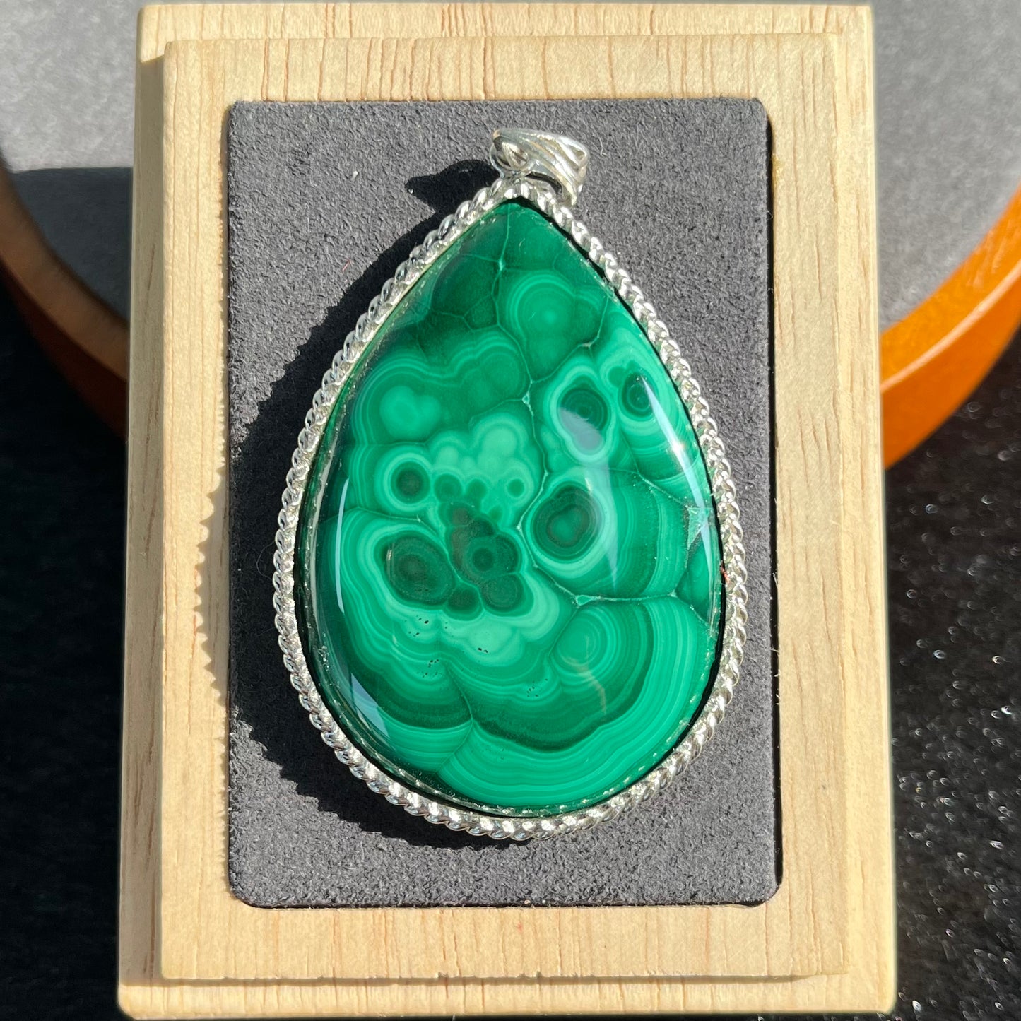 S925 Malachite Sterling Silver pendant