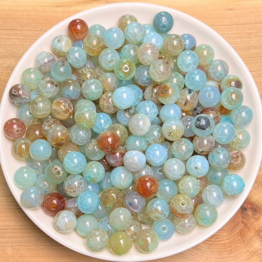 Crackle Agate(DYED) bead 132pcs_ 1 bowl 8mm(AGA24)