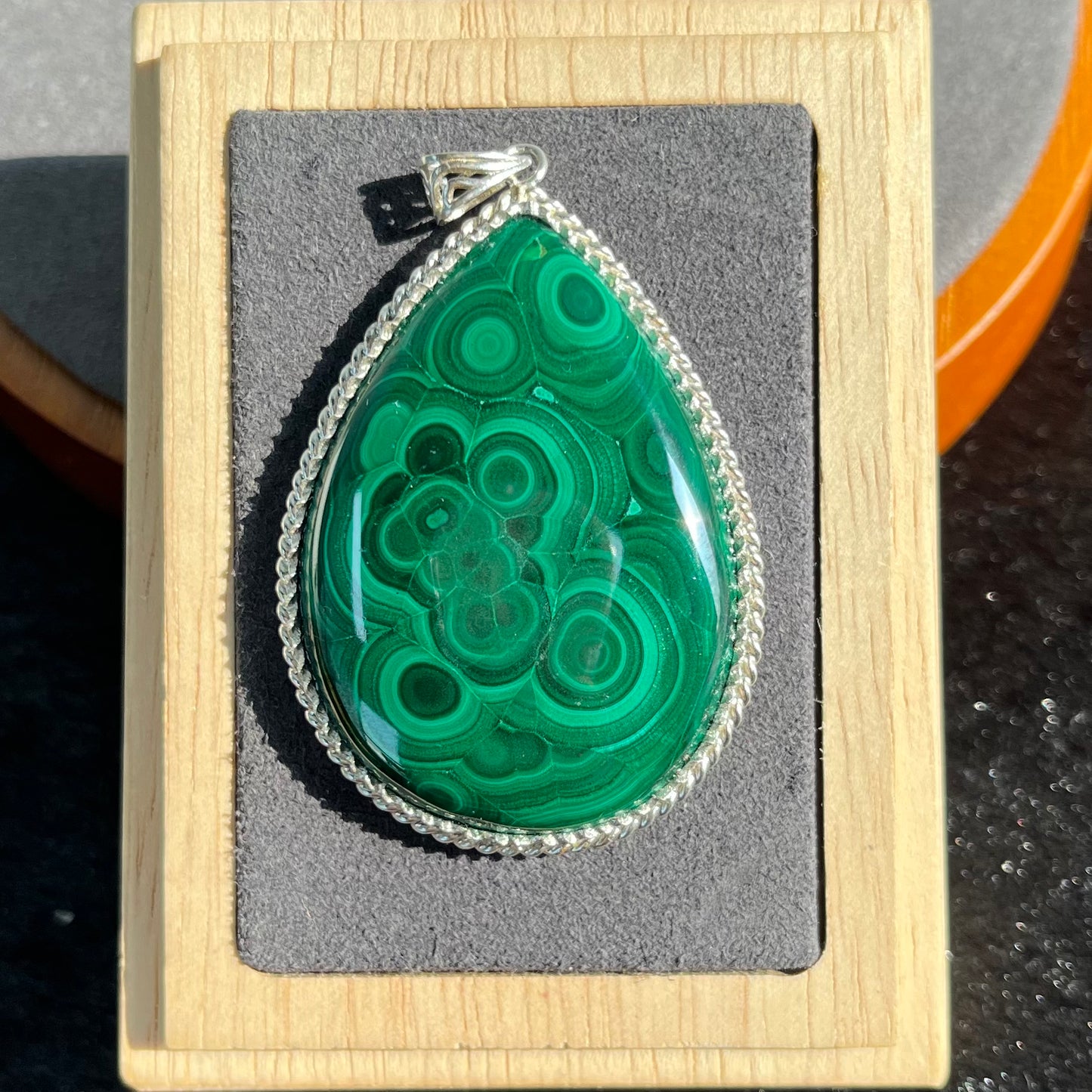 S925 Malachite Sterling Silver pendant