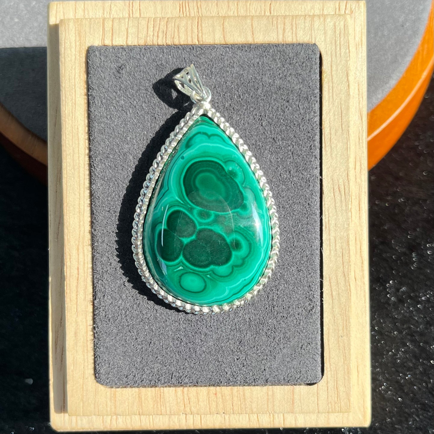 S925 Malachite Sterling Silver pendant