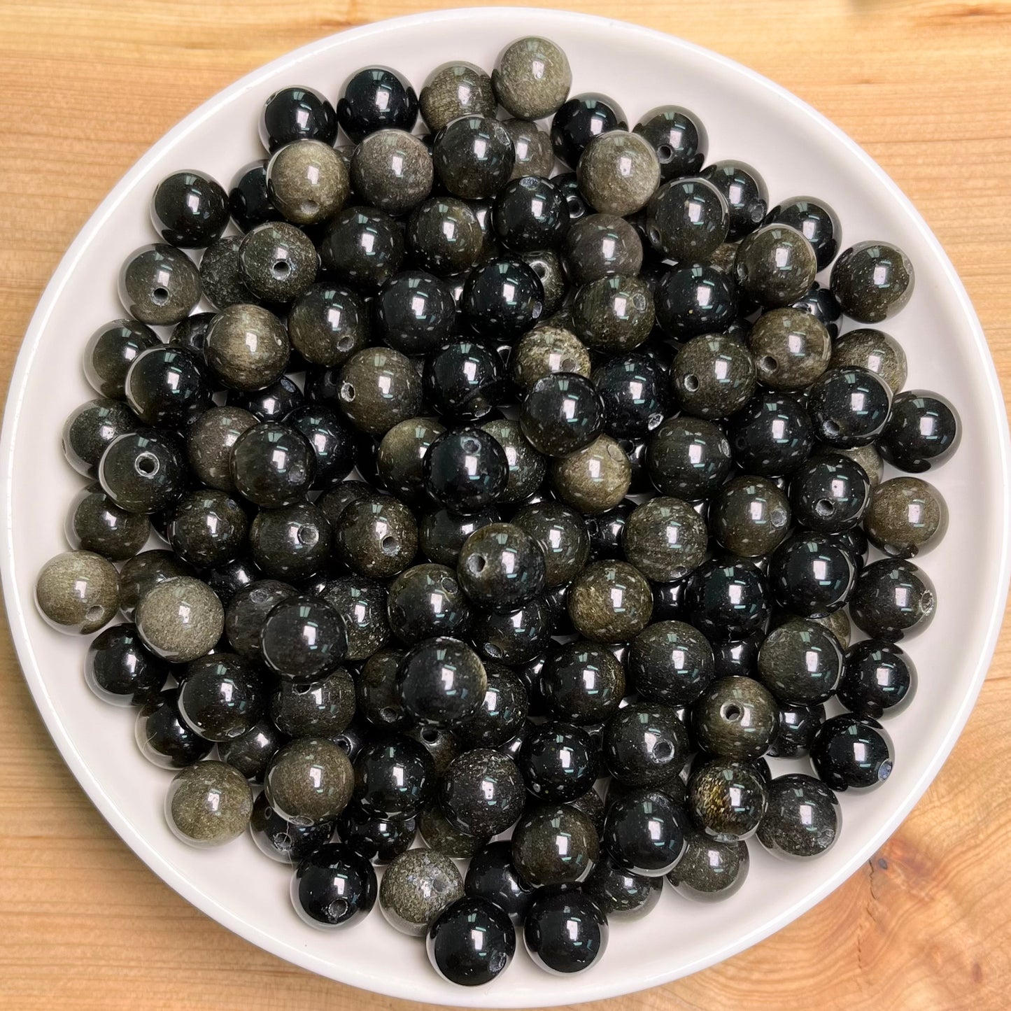 Golden Obsidian bead 132pcs_ 1 bowl 8mm(OBS2)