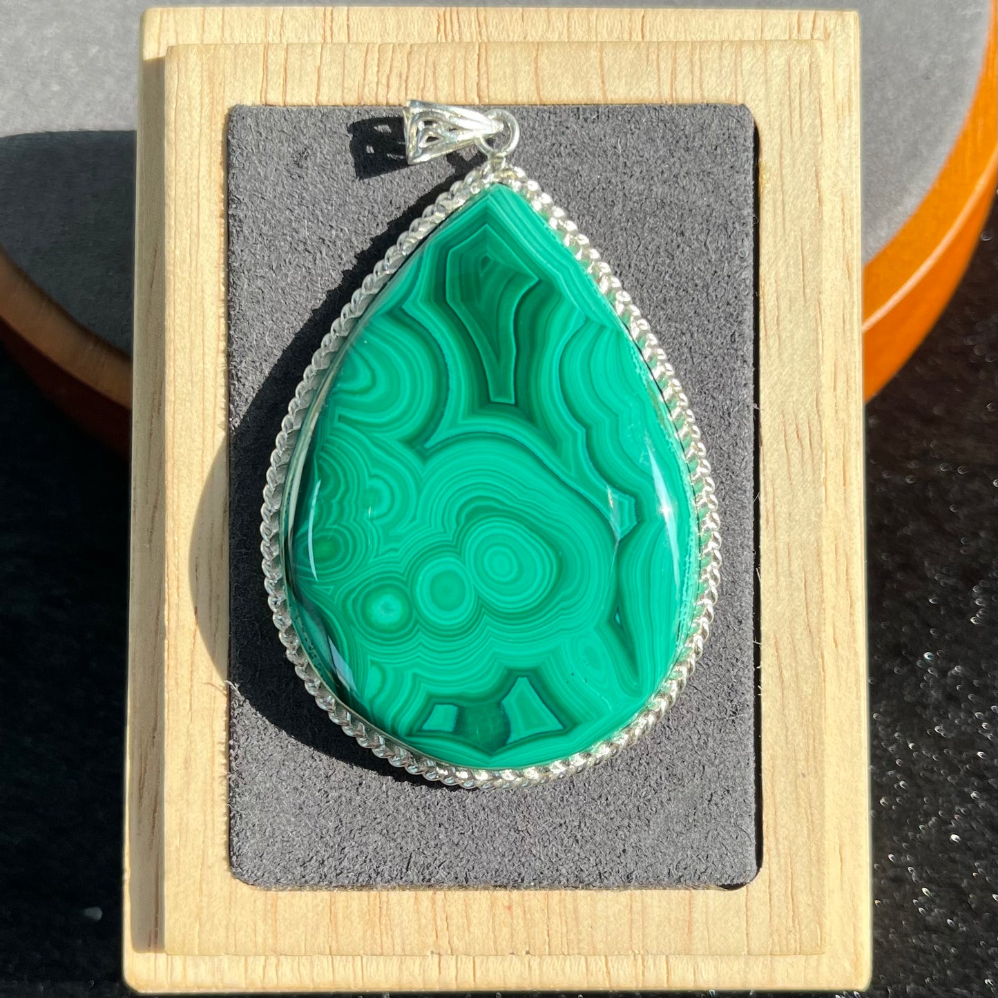 S925 Malachite Sterling Silver pendant