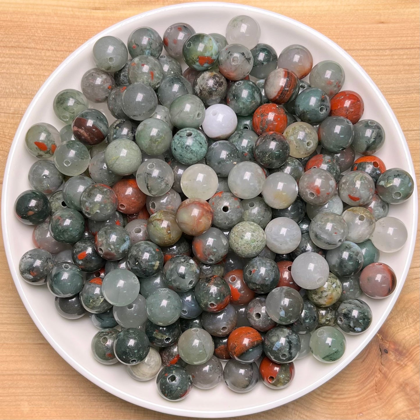 African Blood Stone bead 132pcs_ 1 bowl 8mm(STO1)