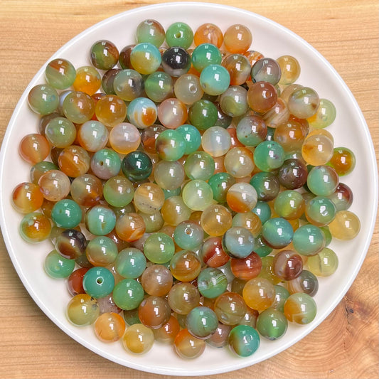 Peacock agate（DYED） bead 132pcs_ 1 bowl 8mm(AGA17)