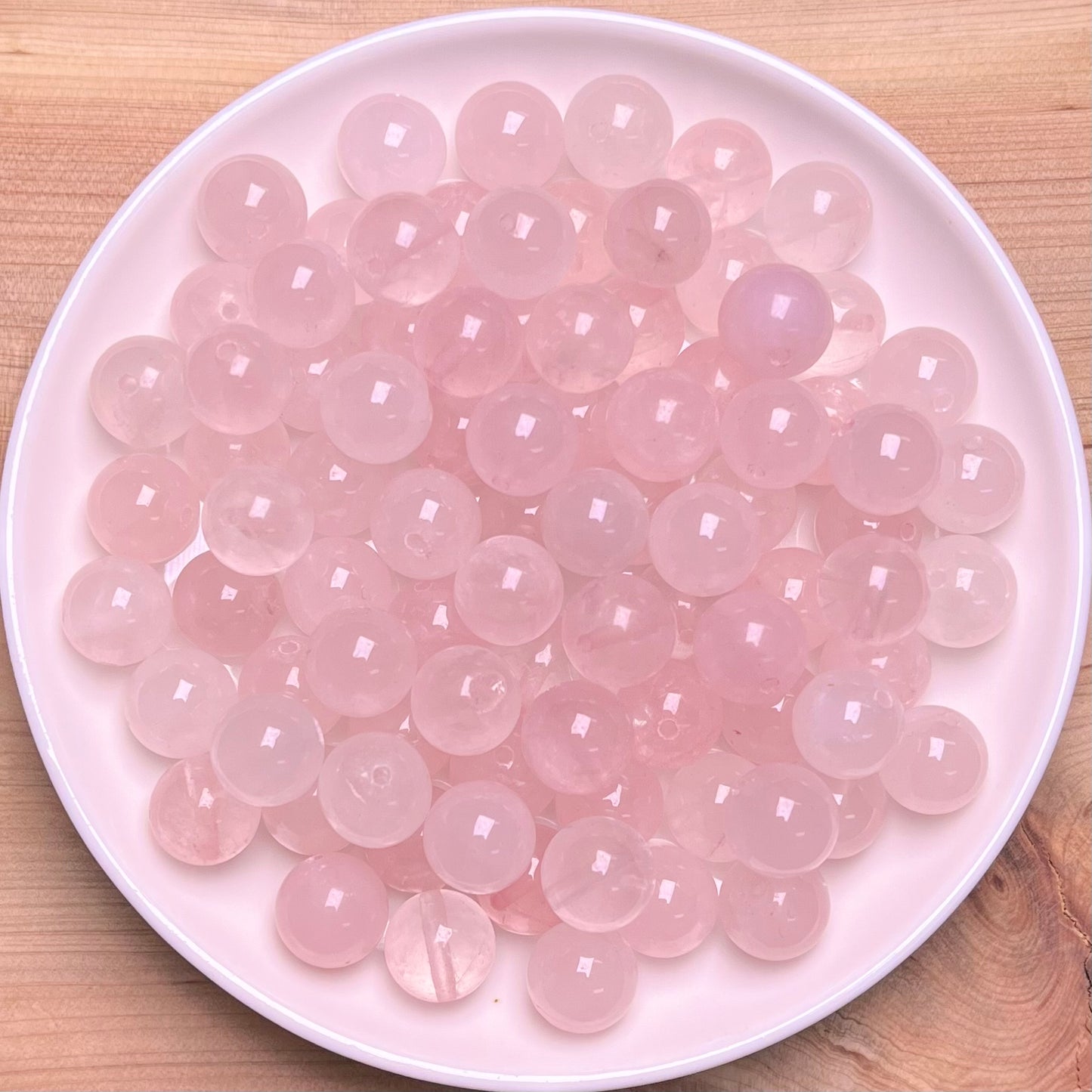 Rose Quartz （enhanced）bead 108pcs_ 1 bowl 10mm （TEN25）