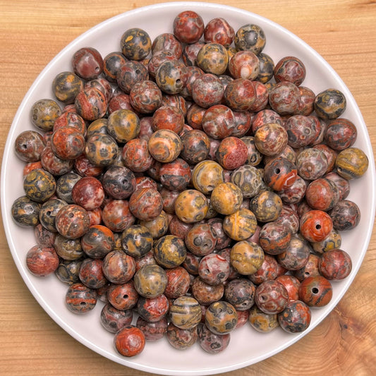 Leopard jasper bead 132pcs_ 1 bowl 8mm(JAS11)