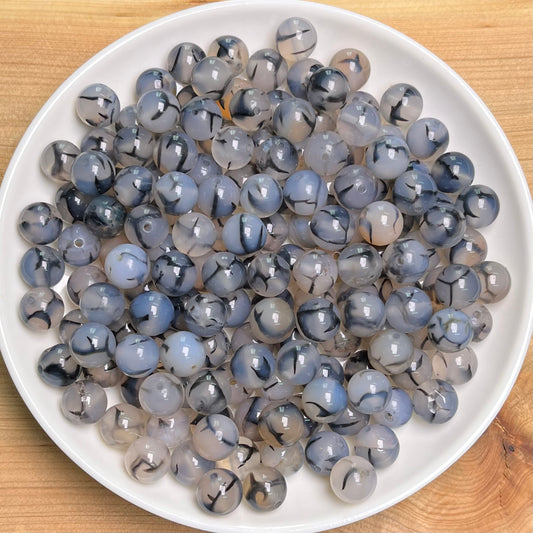 Dragon Vein Agate bead 132pcs_ 1 bowl 8mm(AGA10)