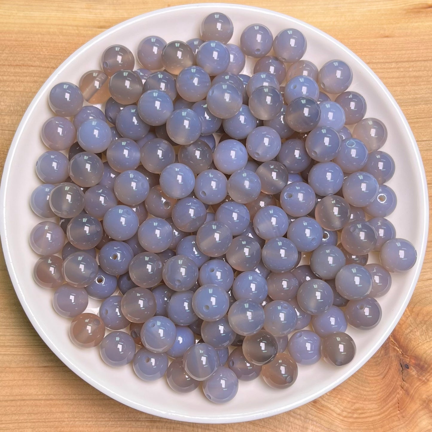 Smoky agate bead 132pcs_ 1 bowl 8mm(AGA20)