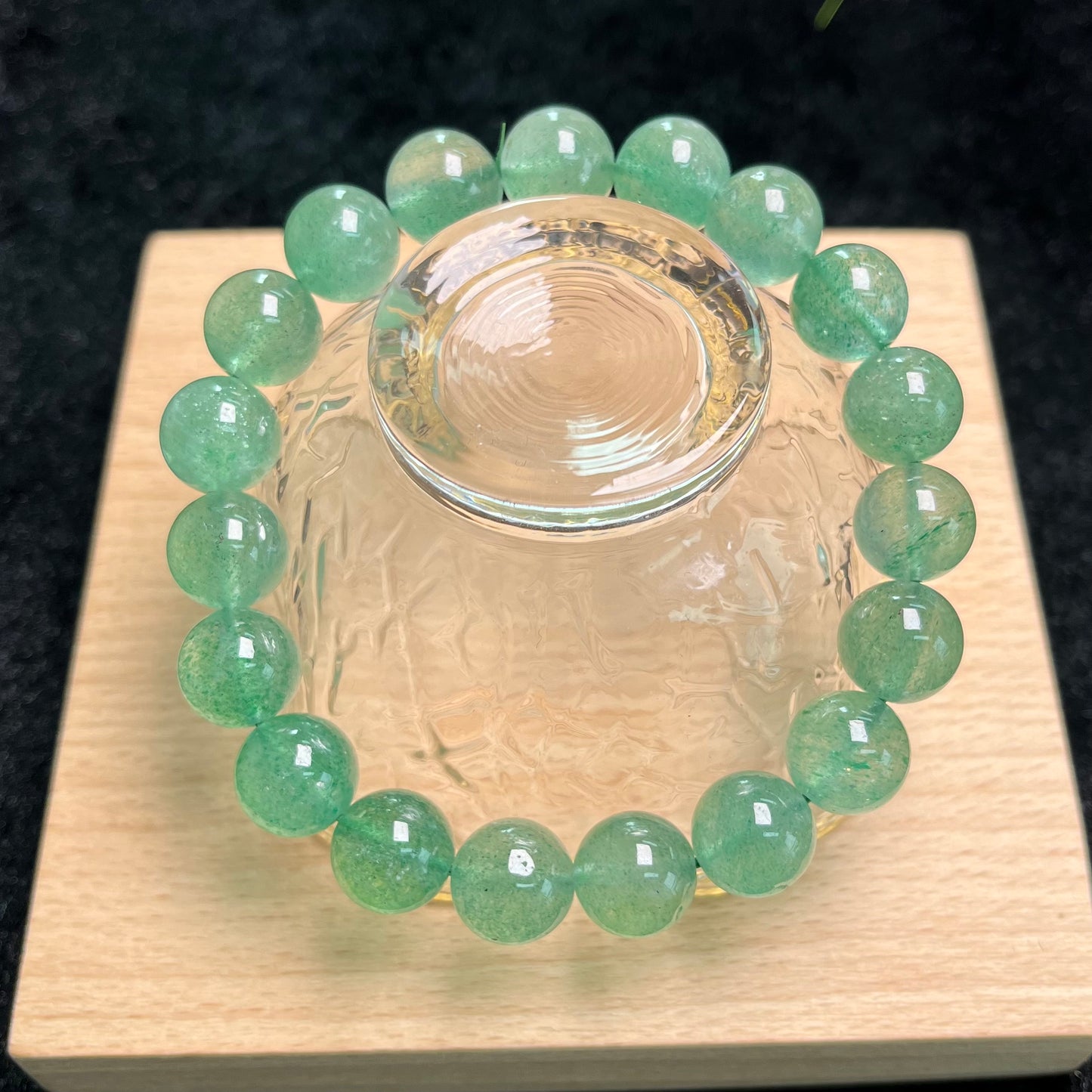 Green strawberry quartz handmade bracelet