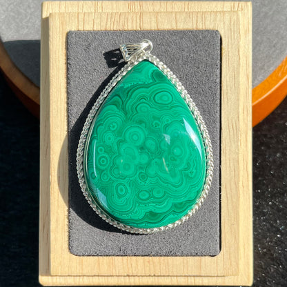 S925 Malachite Sterling Silver pendant