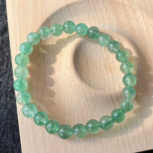 Green strawberry quartz handmade bracelet