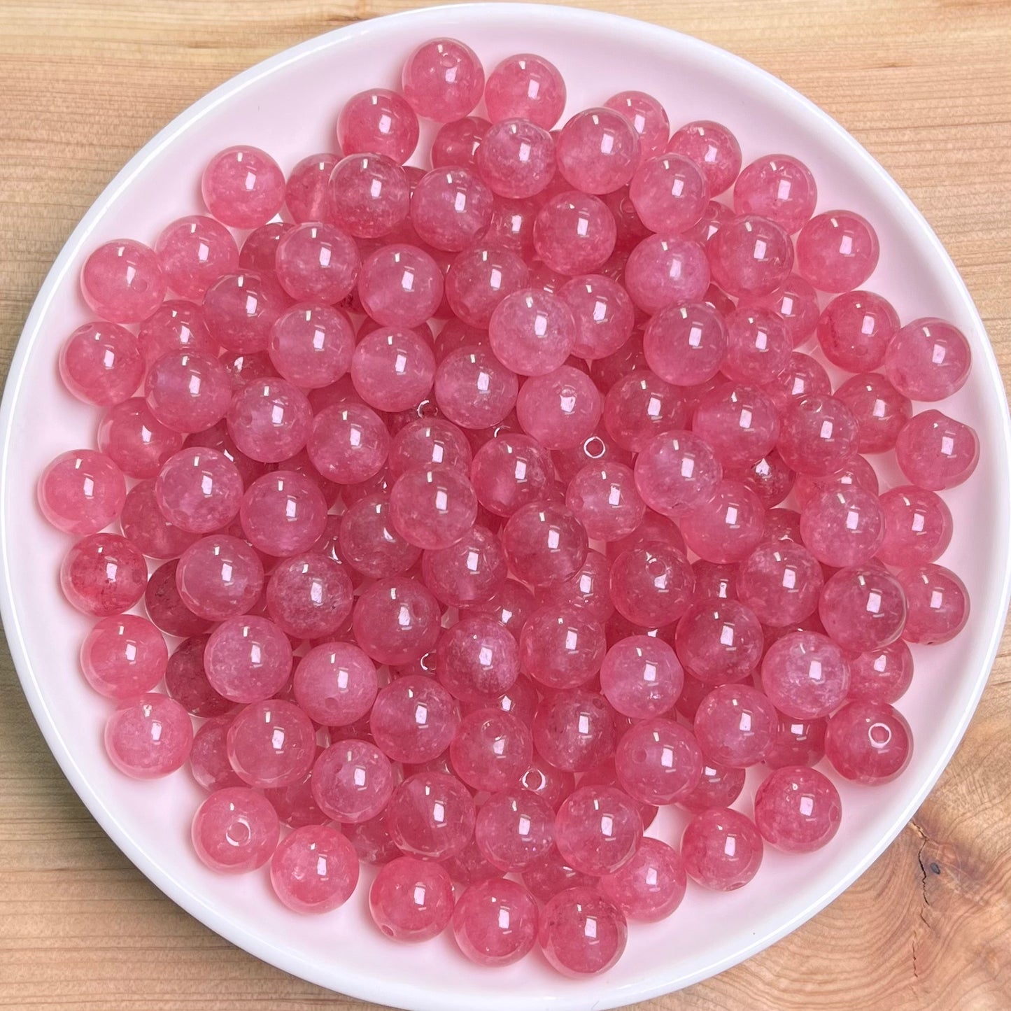 Raspberry Chalcedony(DYED) bead 132pcs_ 1 bowl 8mm(DYED21)